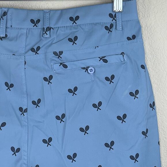 Golf Surf & Swim Co. Light Blue Riviera Tennis Print Chino Golf Shorts 32 NWT - Picture 10 of 15